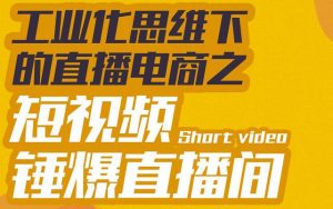 工业化思维下的直播电商之短视频锤爆直播间-追梦分享我爱副业网福缘论坛网赚网中创网创业网