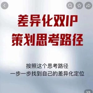 差异化双IP策划思考路径,解决短视频流量 变现问题(精华笔记)-追梦分享我爱副业网福缘论坛网赚网中创网创业网