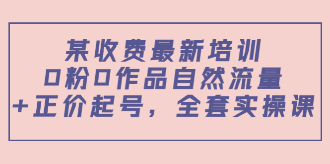 某最新收费培训内容：0粉0作品自然流量 正价起号，实操课-追梦分享我爱副业网福缘论坛网赚网中创网创业网