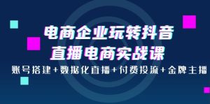 电商企业玩转抖音直播电商实战课:账号搭建 数据化直播 付费投流 金牌主播-追梦分享我爱副业网福缘论坛网赚网中创网创业网
