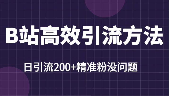 图片[1]-B站高效引流方法，学会这一招，日引流200 精准粉没任何问题-