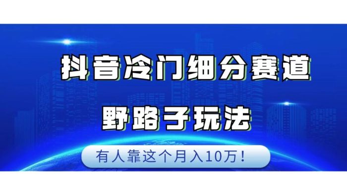 抖音冷门细分赛道野路子玩法,有人靠这个月入10万-追梦分享我爱副业网福缘论坛网赚网中创网创业网