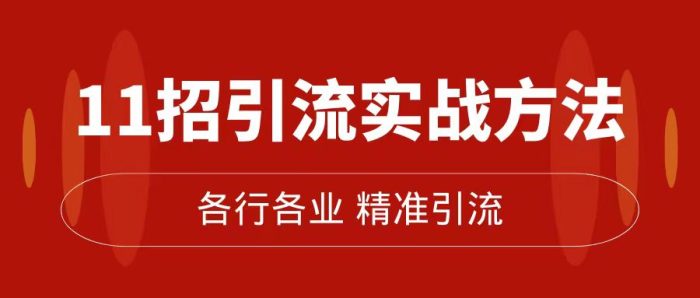 精准引流术:11招引流实战方法,让你私域流量加到爆(11节课完整版)-追梦分享我爱副业网福缘论坛网赚网中创网创业网