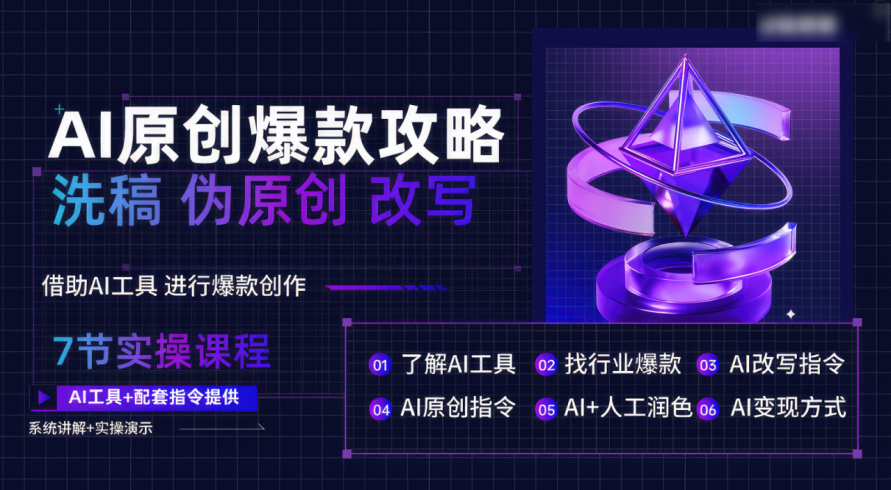 AI原创爆款攻略,洗稿改写伪原创必备,轻松创作10万 爆款文案-追梦分享我爱副业网福缘论坛网赚网中创网创业网