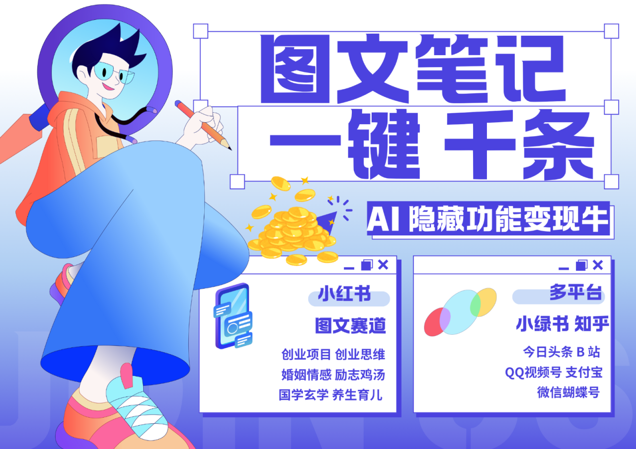 1键生成数千条图文 创业国学 秒生笔记 小红书小绿书图文 轻松引流 变现30000 8330 作者:福缘创业网 帖子ID:112883 