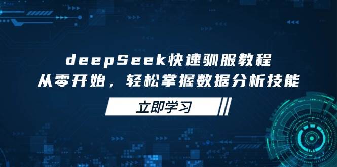 deepSeek快速驯服教程，从零开始，轻松掌握数据分析技能-追梦分享我爱副业网福缘论坛网赚网中创网创业网